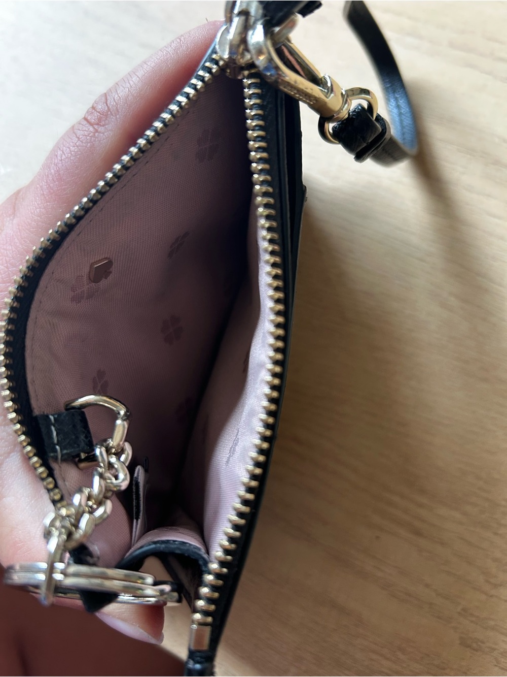Kate Spade New York Spencer Card Case Wristlet in Black Saffiano Leather - Picture 5 of 6